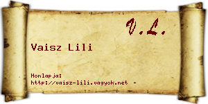 Vaisz Lili névjegykártya
